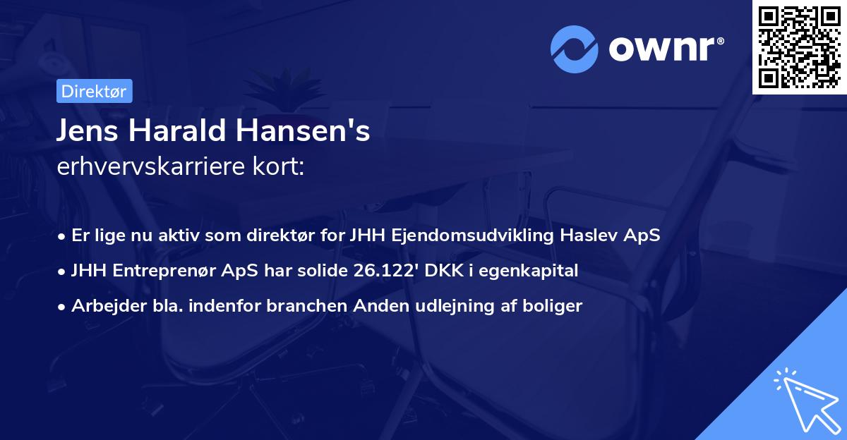 Jens Harald Hansen's erhvervskarriere kort