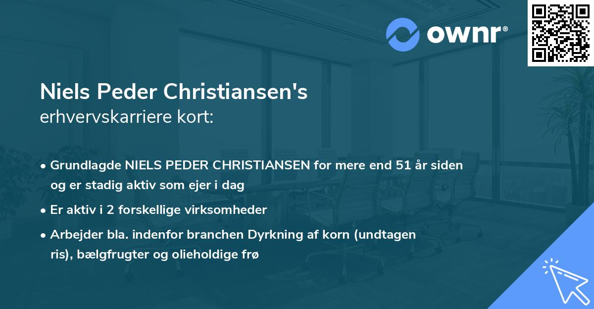 Niels Peder Christiansen's erhvervskarriere kort