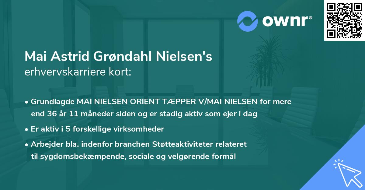 Mai Astrid Grøndahl Nielsen's erhvervskarriere kort