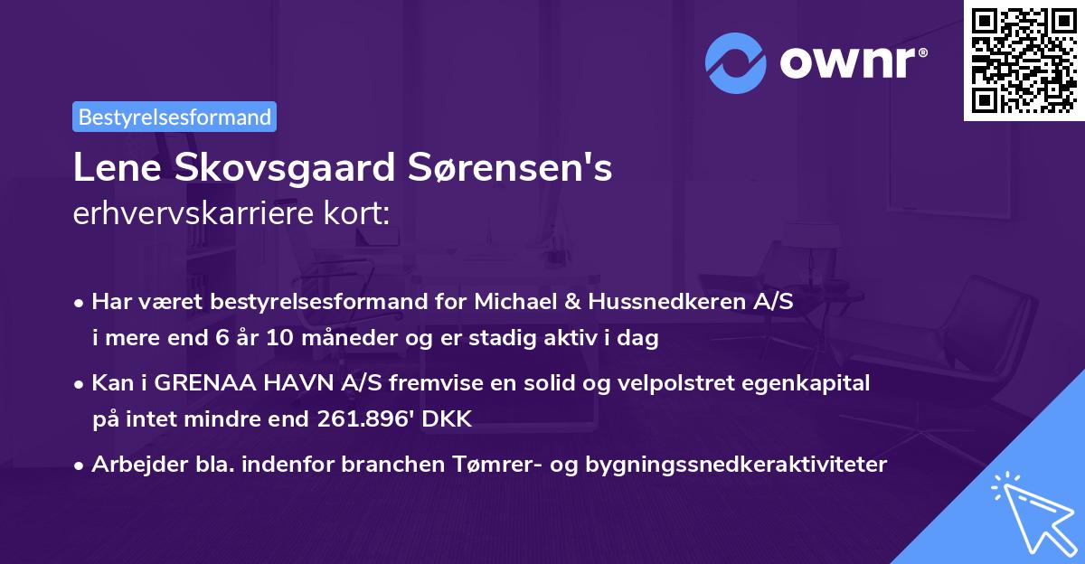 Lene Skovsgaard Sørensen's erhvervskarriere kort