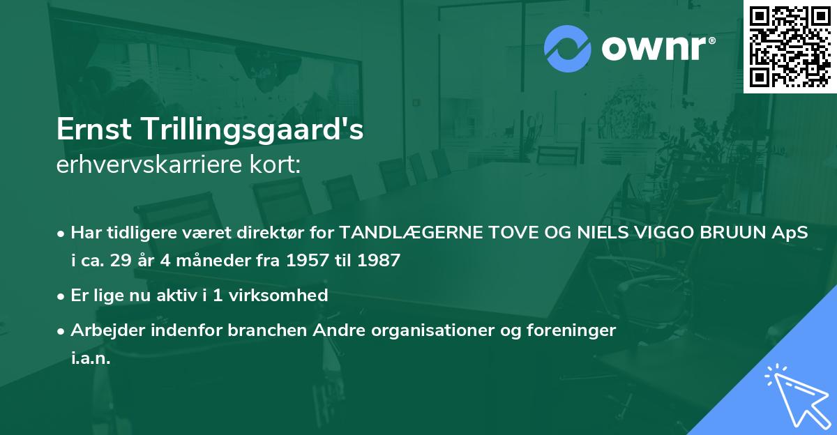 Ernst Trillingsgaard's erhvervskarriere kort