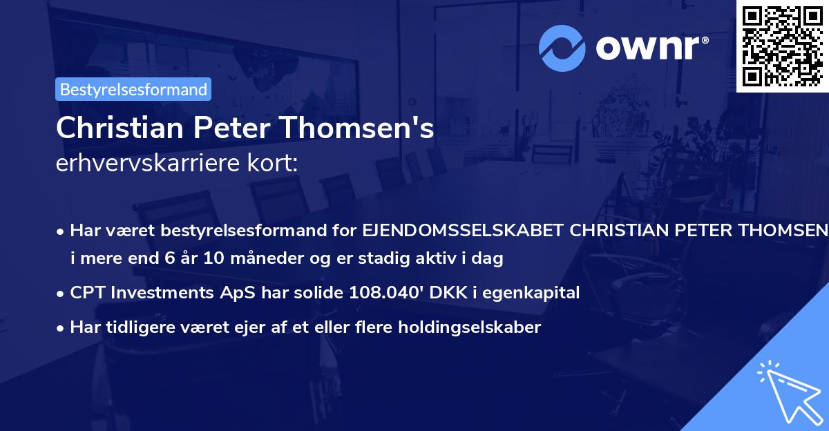 Christian Peter Thomsen's erhvervskarriere kort