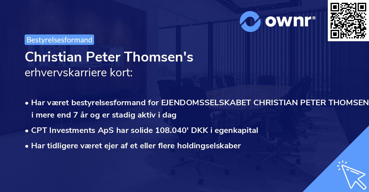 Christian Peter Thomsen's erhvervskarriere kort