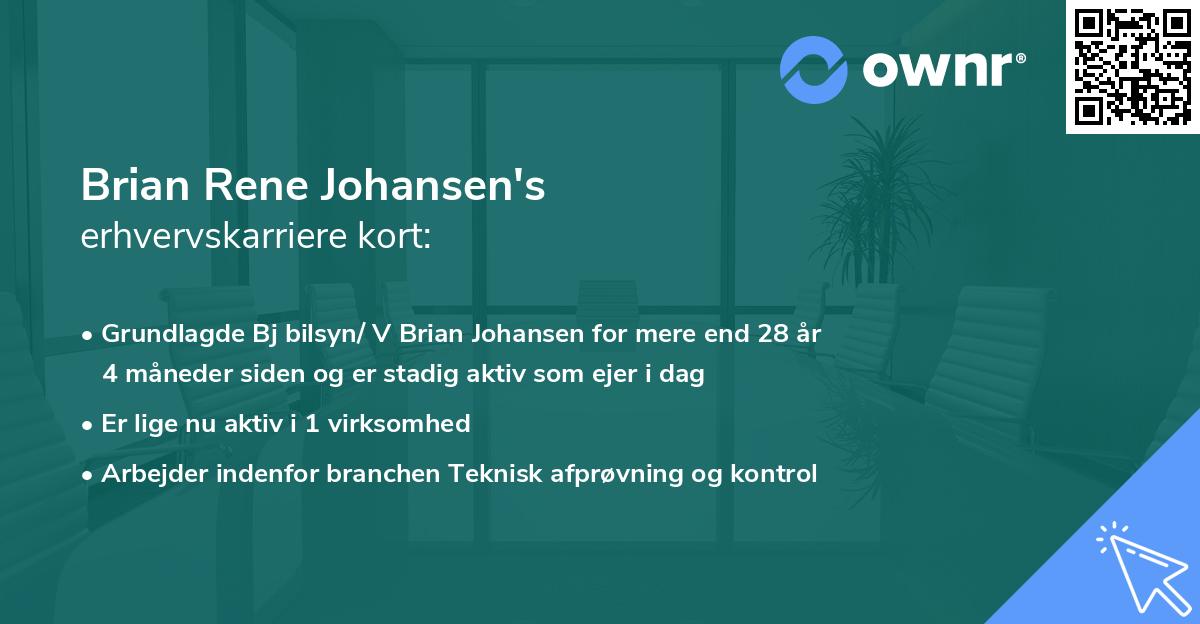 Brian Rene Johansen's erhvervskarriere kort