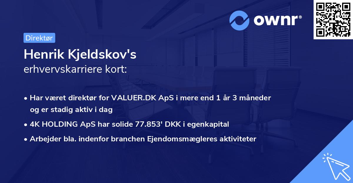 Henrik Kjeldskov's erhvervskarriere kort
