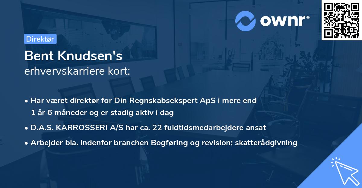 Bent Knudsen's erhvervskarriere kort