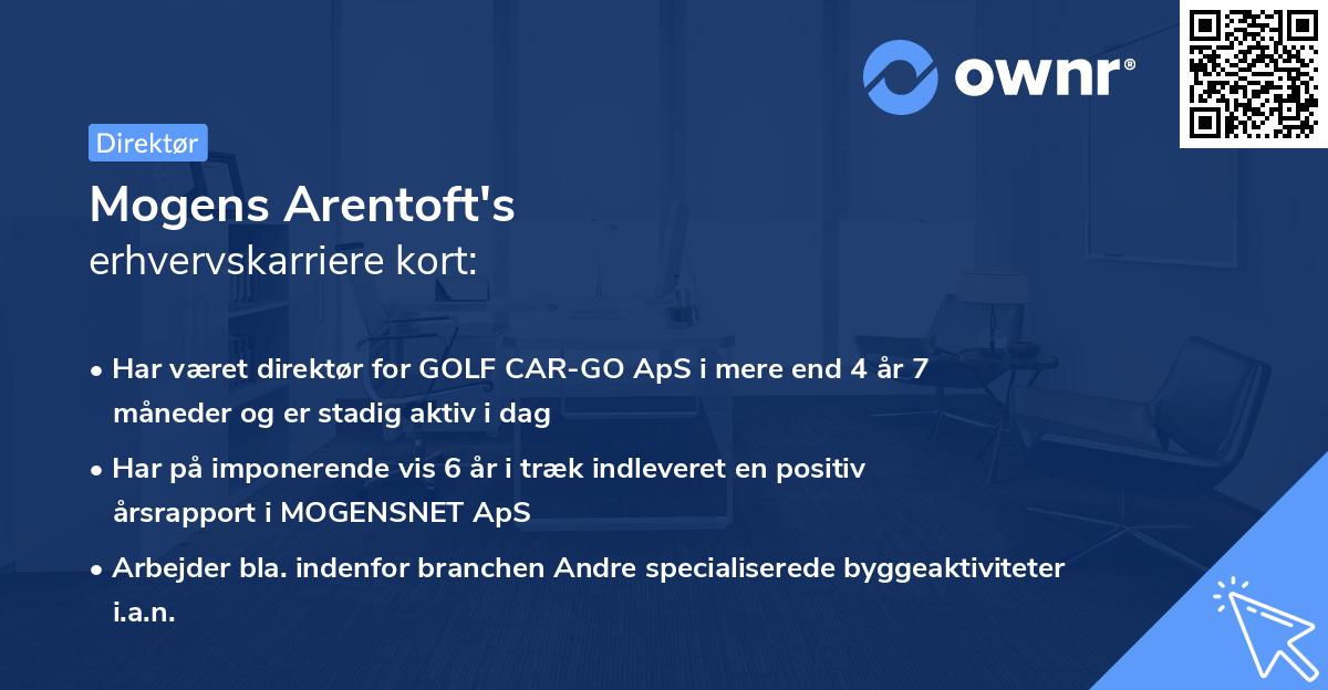 Mogens Arentoft's erhvervskarriere kort