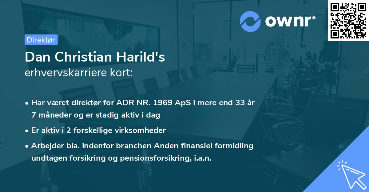 Dan Christian Harild's erhvervskarriere kort