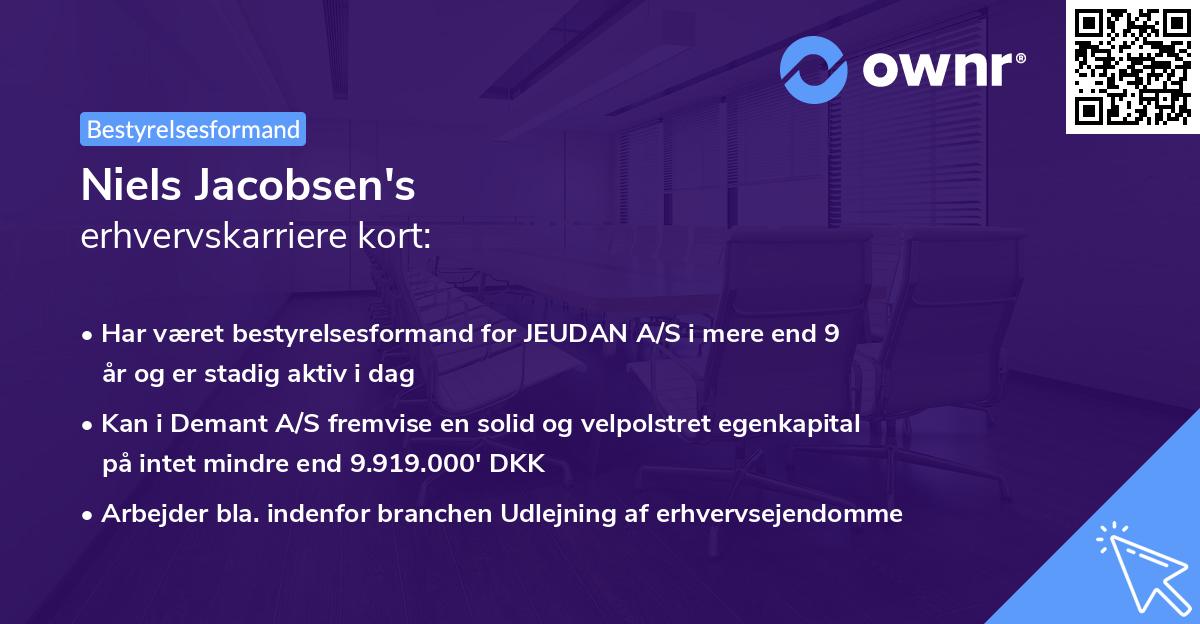 Niels Jacobsen's erhvervskarriere kort