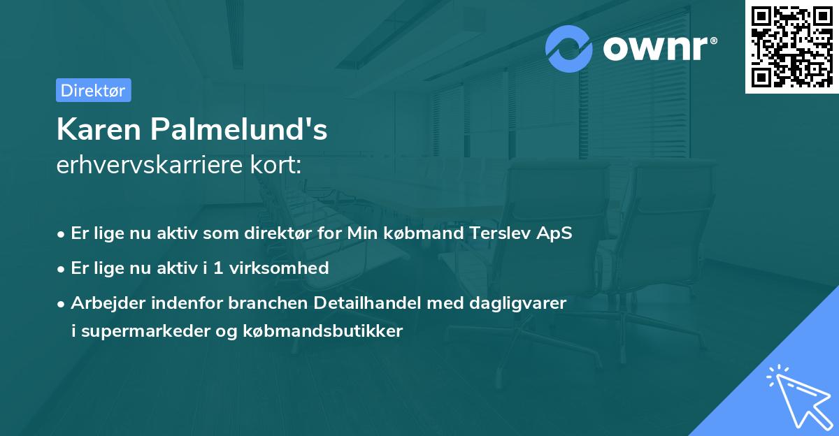 Karen Palmelund's erhvervskarriere kort