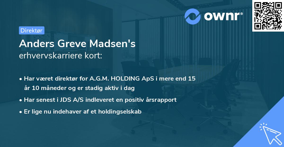 Anders Greve Madsen's erhvervskarriere kort