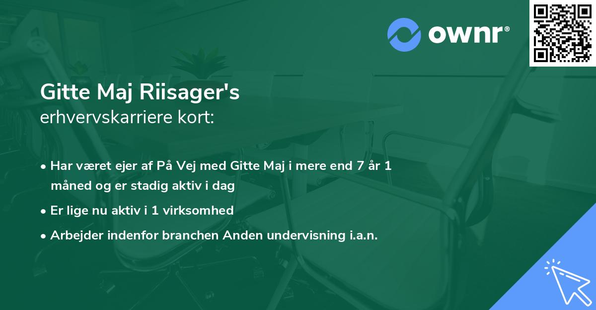 Gitte Maj Riisager's erhvervskarriere kort