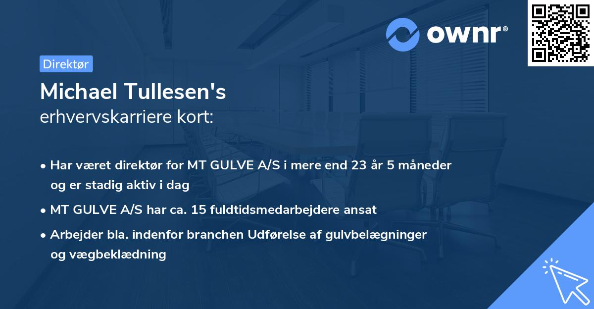 Michael Tullesen's erhvervskarriere kort