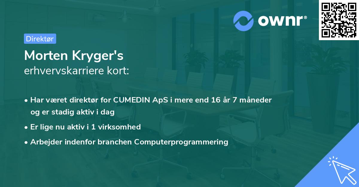 Morten Kryger's erhvervskarriere kort