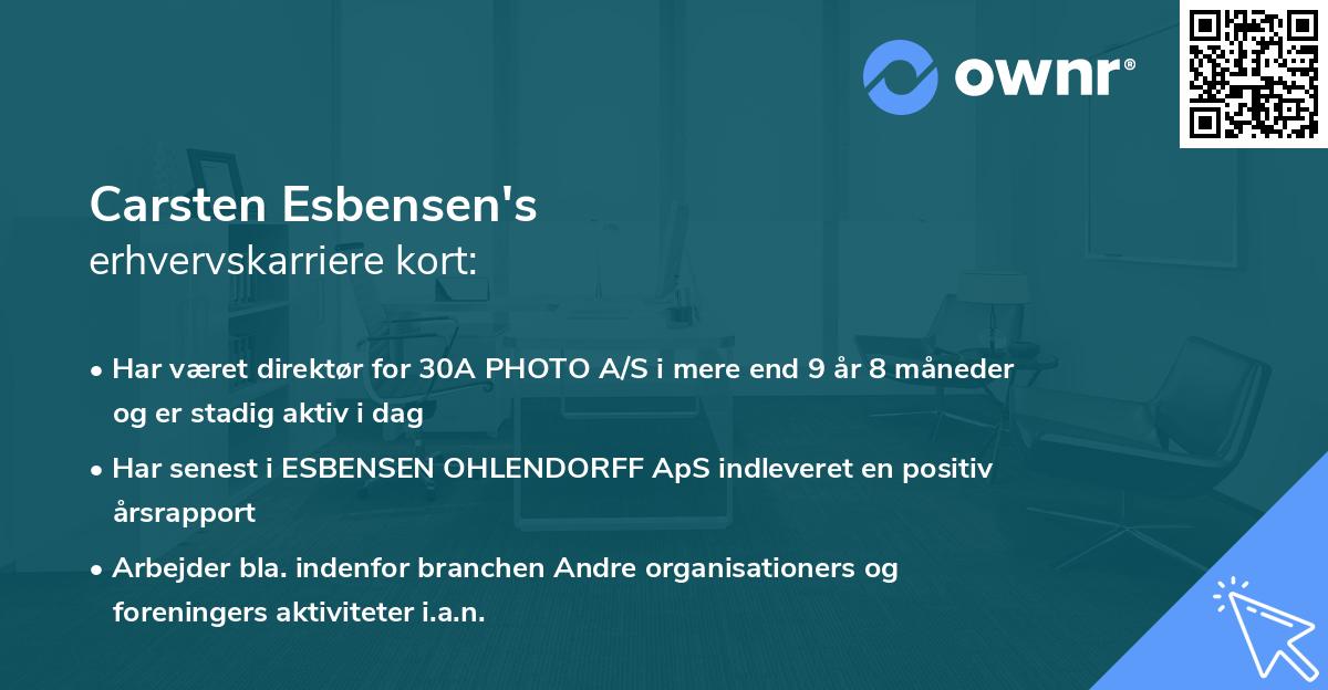 Carsten Esbensen's erhvervskarriere kort