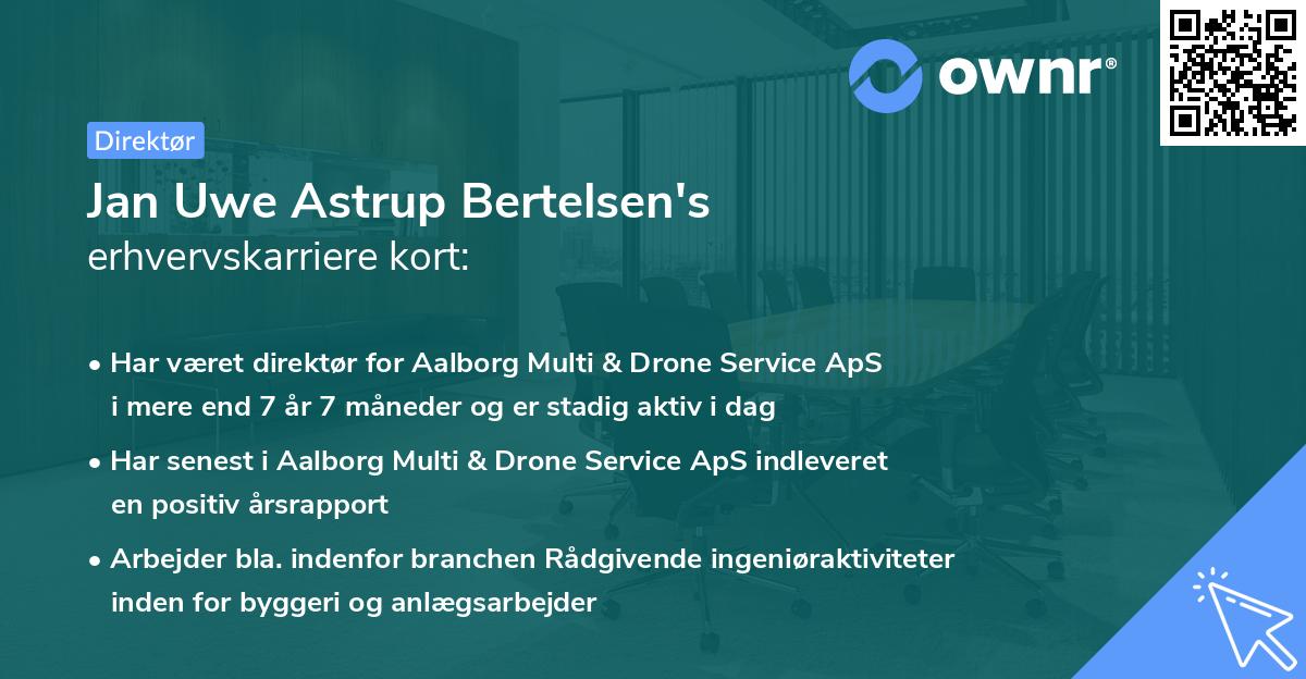 Jan Uwe Astrup Bertelsen's erhvervskarriere kort