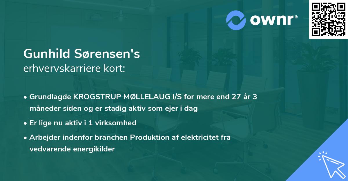 Gunhild Sørensen's erhvervskarriere kort