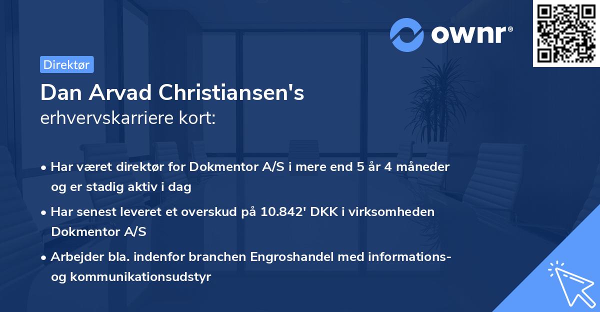 Dan Arvad Christiansen's erhvervskarriere kort