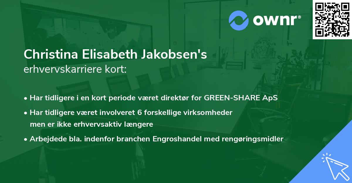 Christina Elisabeth Jakobsen's erhvervskarriere kort
