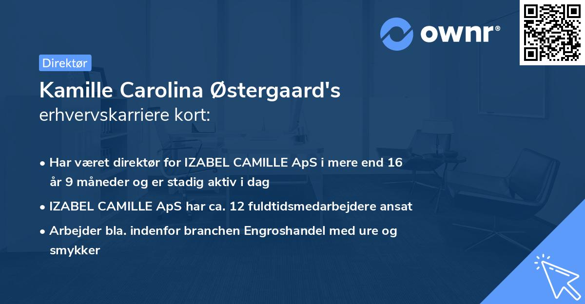 Kamille Carolina Østergaard's erhvervskarriere kort