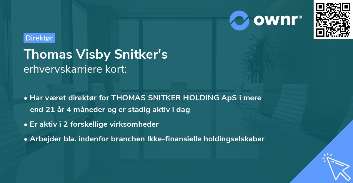 Thomas Visby Snitker's erhvervskarriere kort