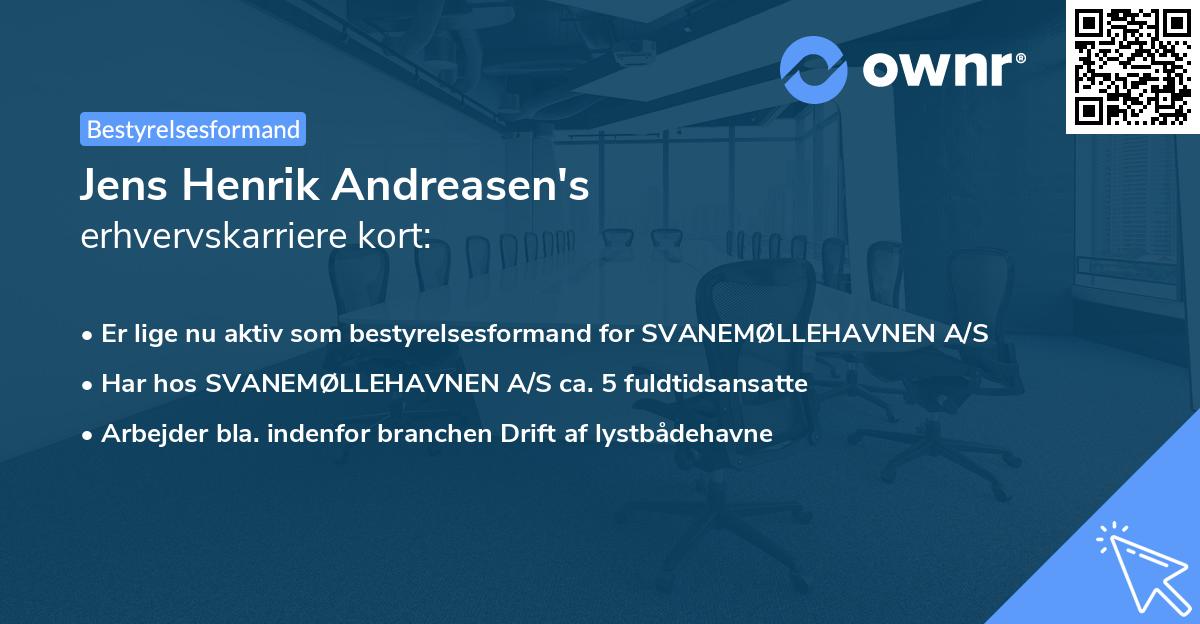 Jens Henrik Andreasen's erhvervskarriere kort