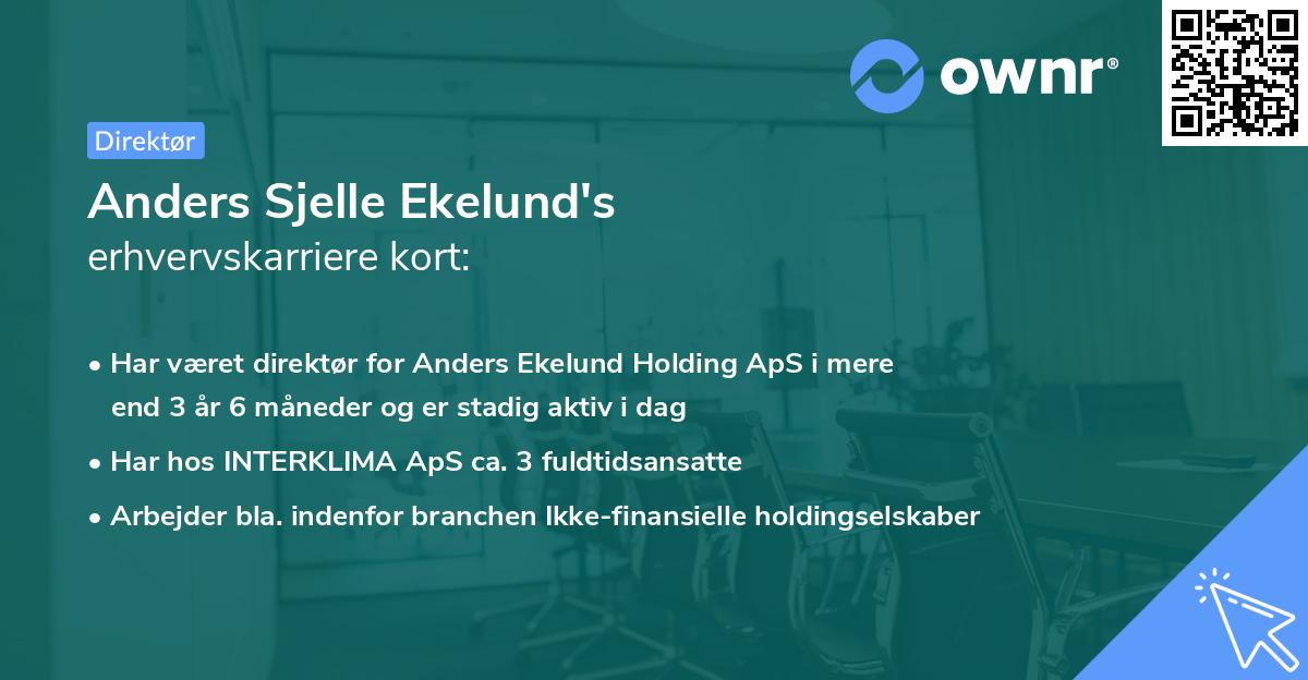Anders Sjelle Ekelund's erhvervskarriere kort
