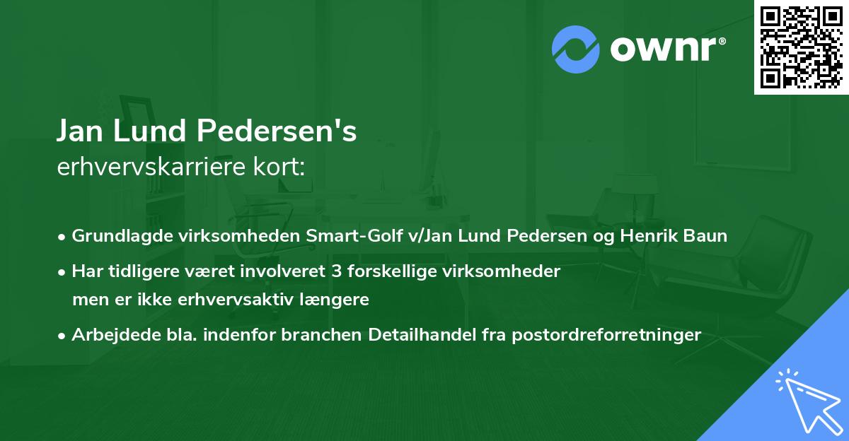 Jan Lund Pedersen's erhvervskarriere kort