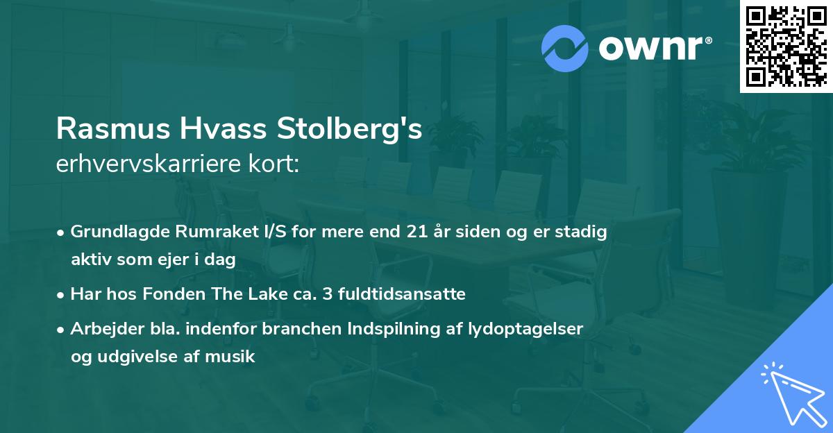 Rasmus Hvass Stolberg's erhvervskarriere kort