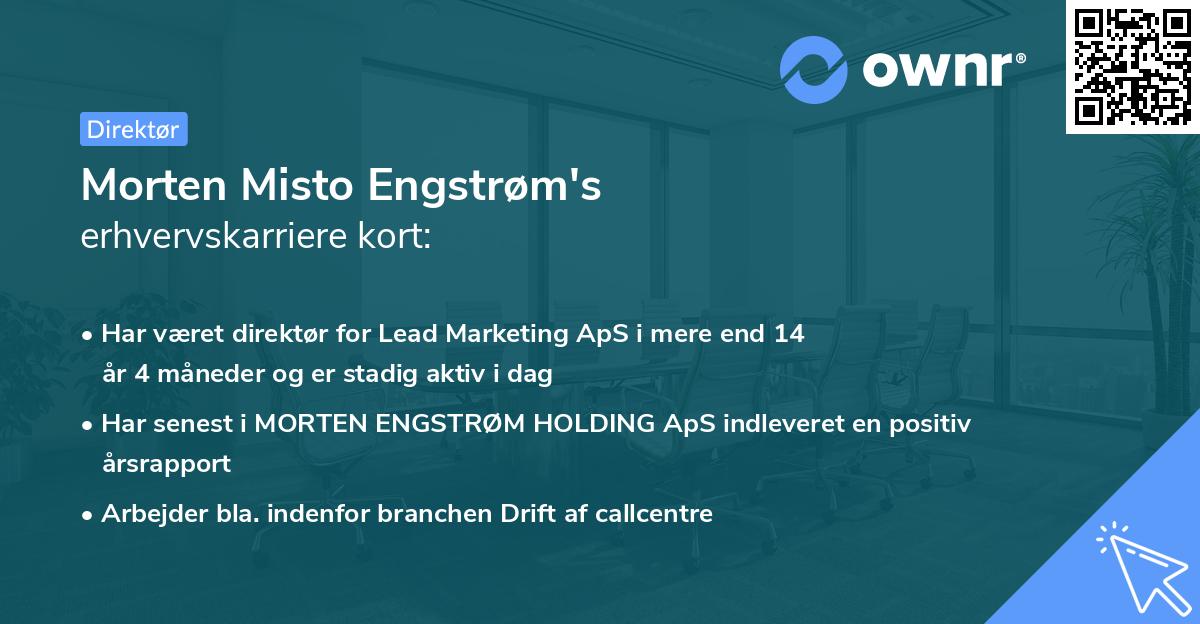 Morten Misto Engstrøm's erhvervskarriere kort