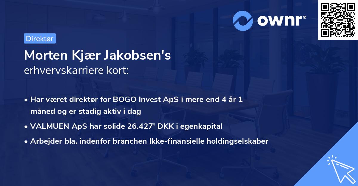 Morten Kjær Jakobsen's erhvervskarriere kort