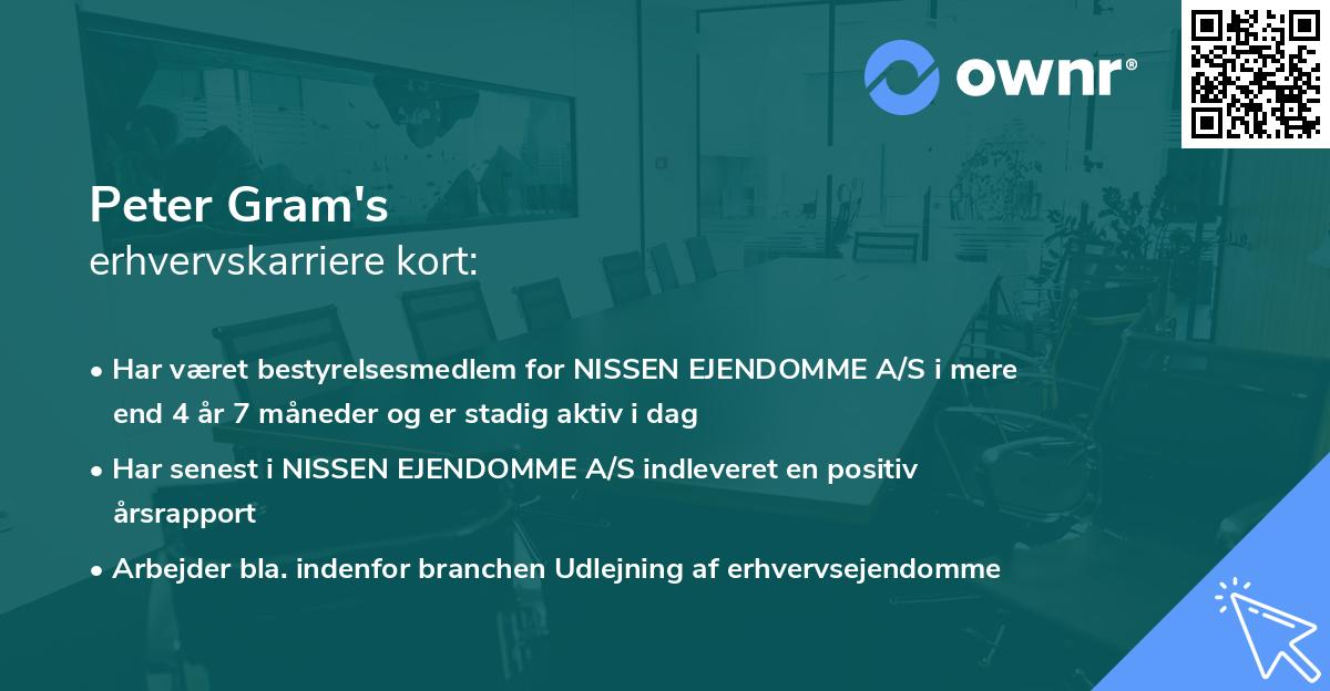 Peter Gram's erhvervskarriere kort