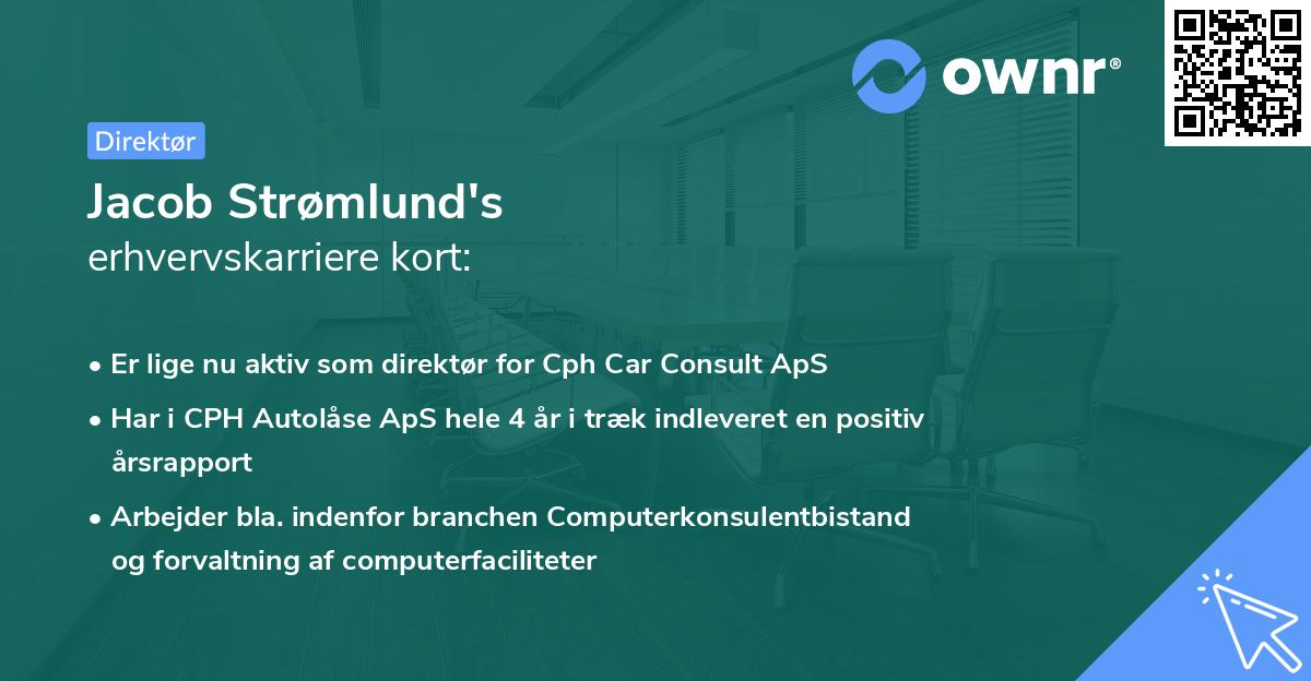 Jacob Strømlund's erhvervskarriere kort