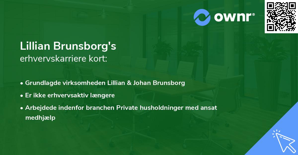 Lillian Brunsborg's erhvervskarriere kort