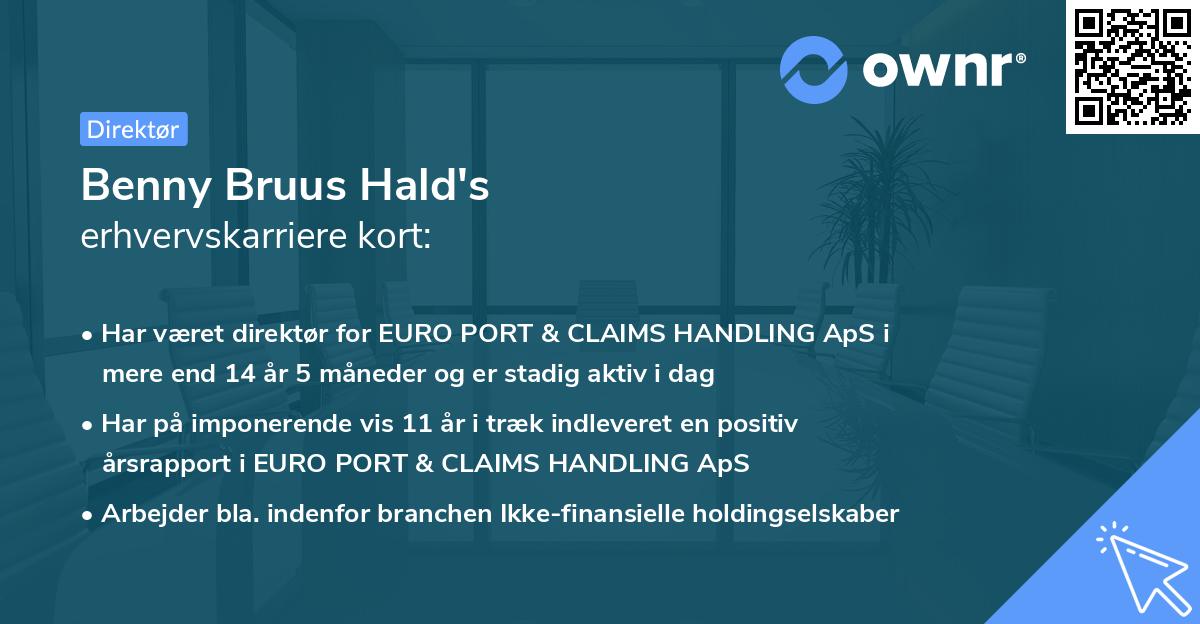 Benny Bruus Hald's erhvervskarriere kort