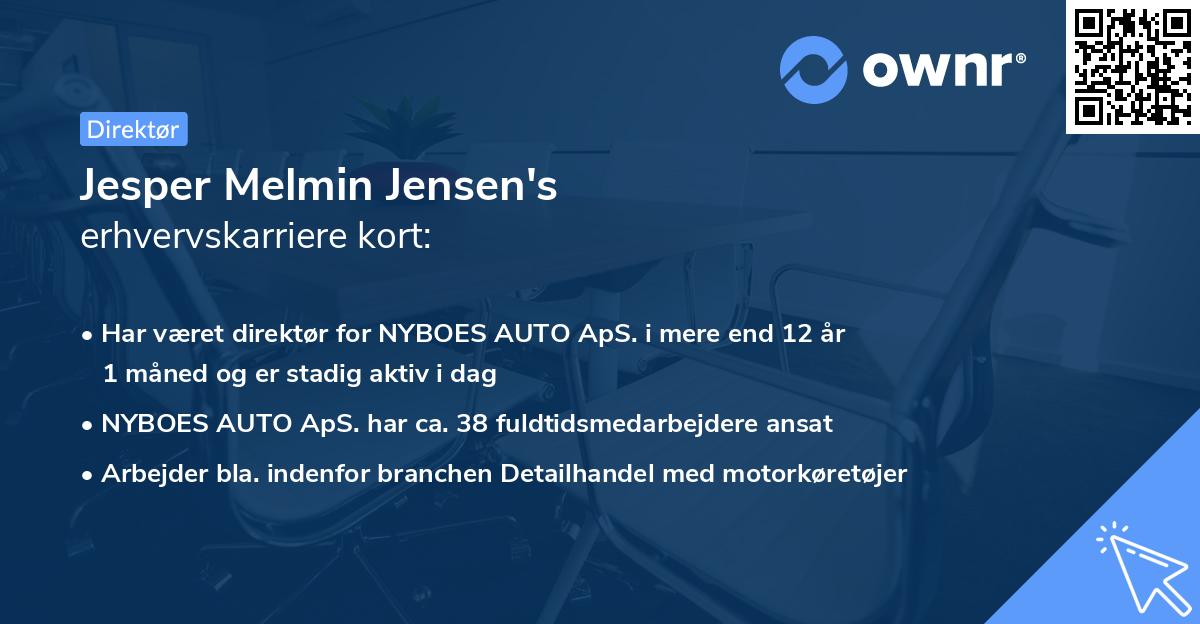 Jesper Melmin Jensen's erhvervskarriere kort