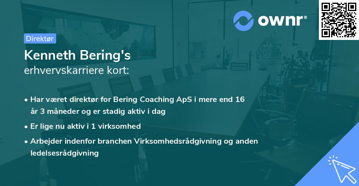 Kenneth Bering's erhvervskarriere kort
