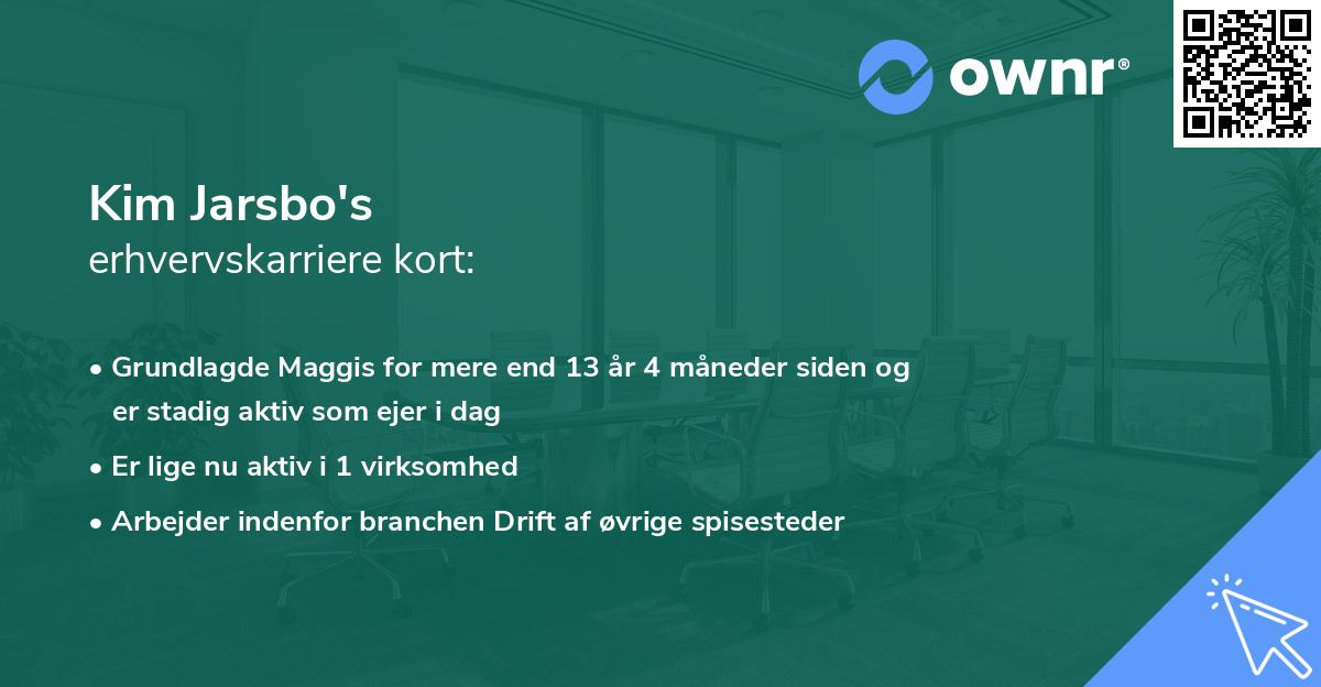 Kim Jarsbo's erhvervskarriere kort