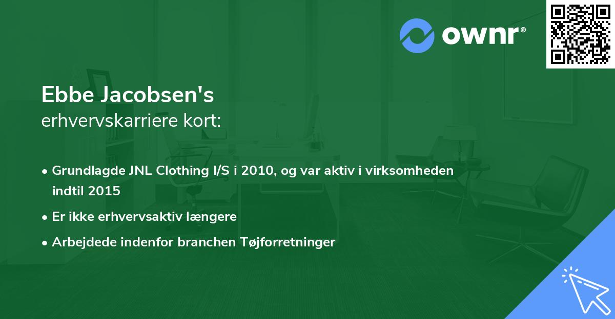 Ebbe Jacobsen's erhvervskarriere kort
