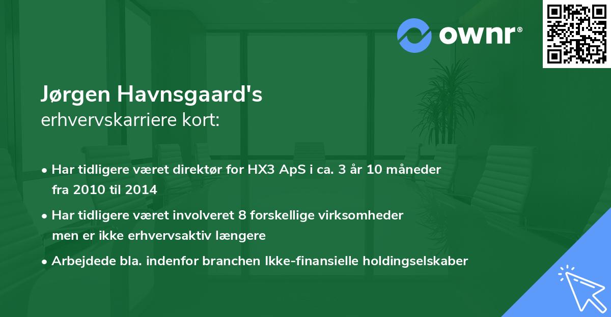 Jørgen Havnsgaard's erhvervskarriere kort