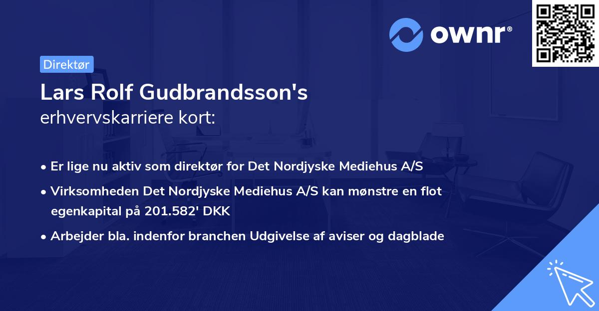 Lars Rolf Gudbrandsson's erhvervskarriere kort