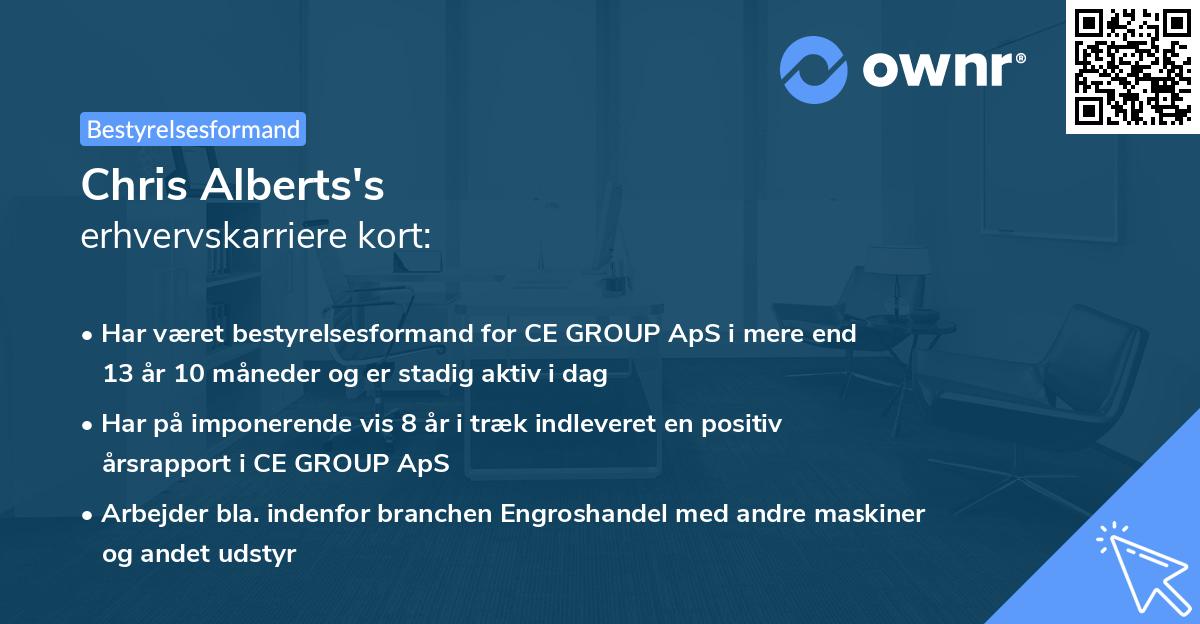 Chris Alberts's erhvervskarriere kort