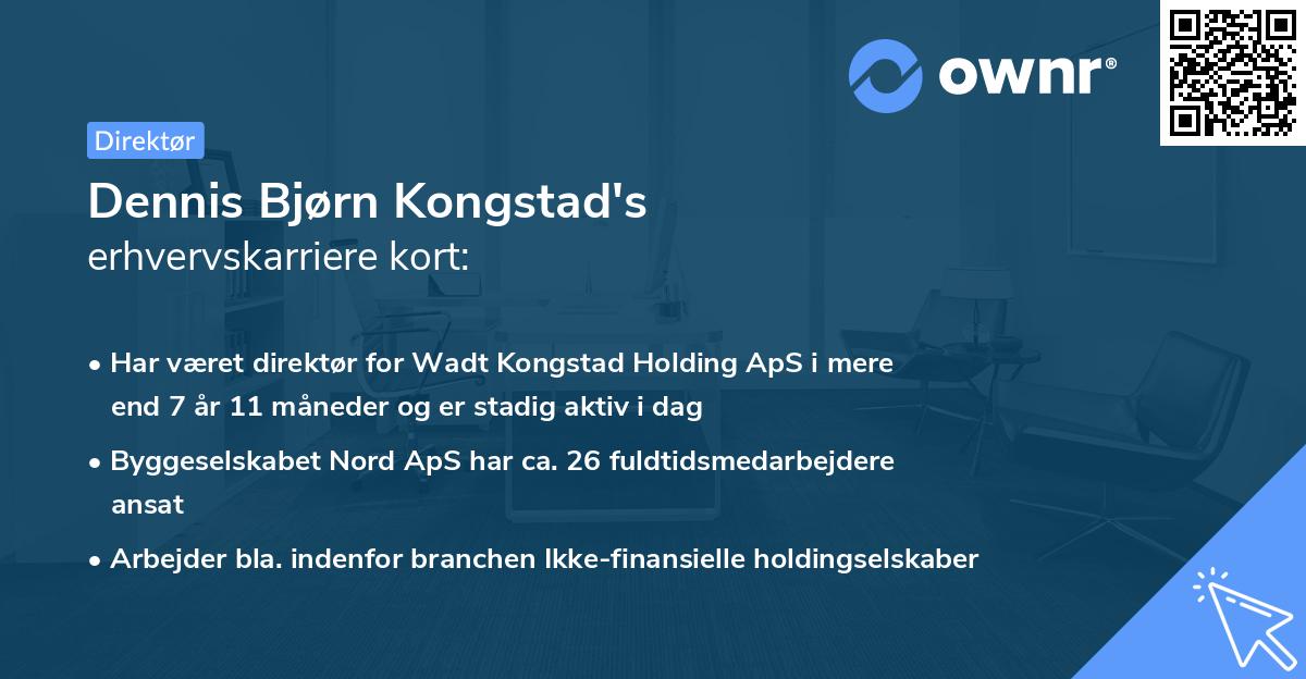 Dennis Bjørn Kongstad's erhvervskarriere kort