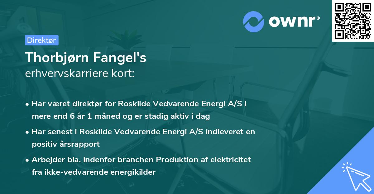 Thorbjørn Fangel's erhvervskarriere kort