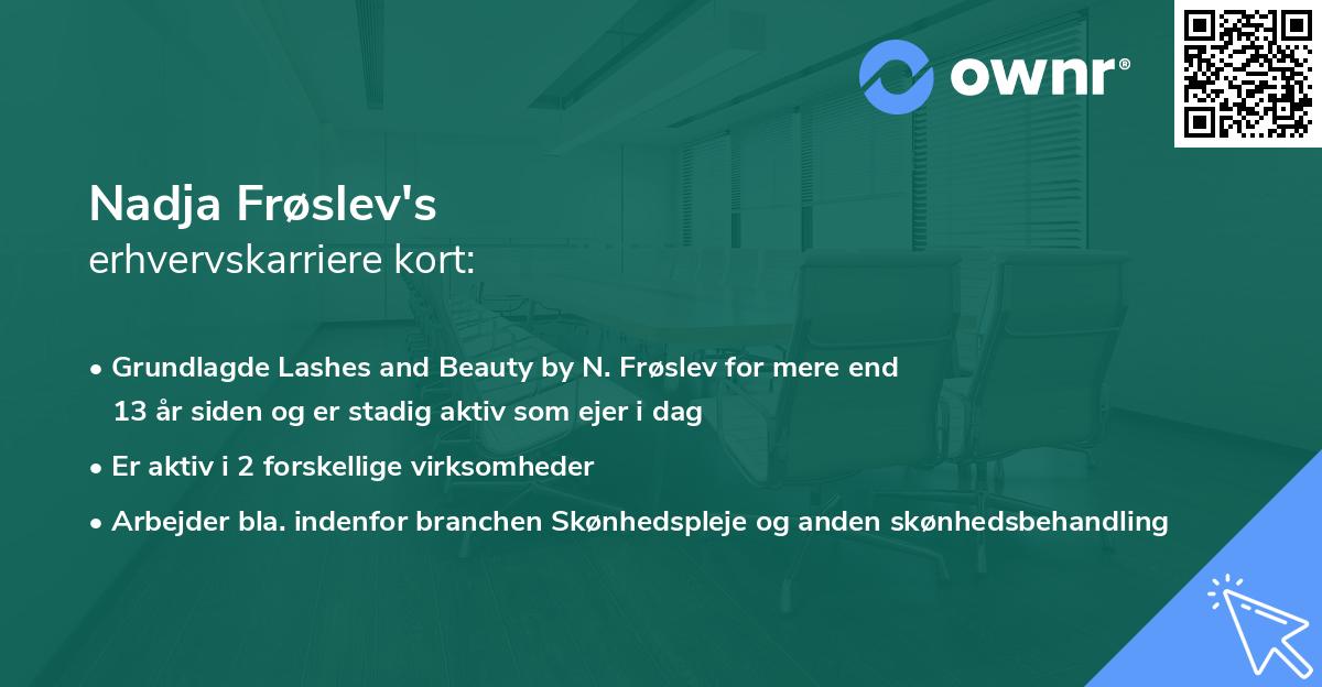 Nadja Frøslev's erhvervskarriere kort