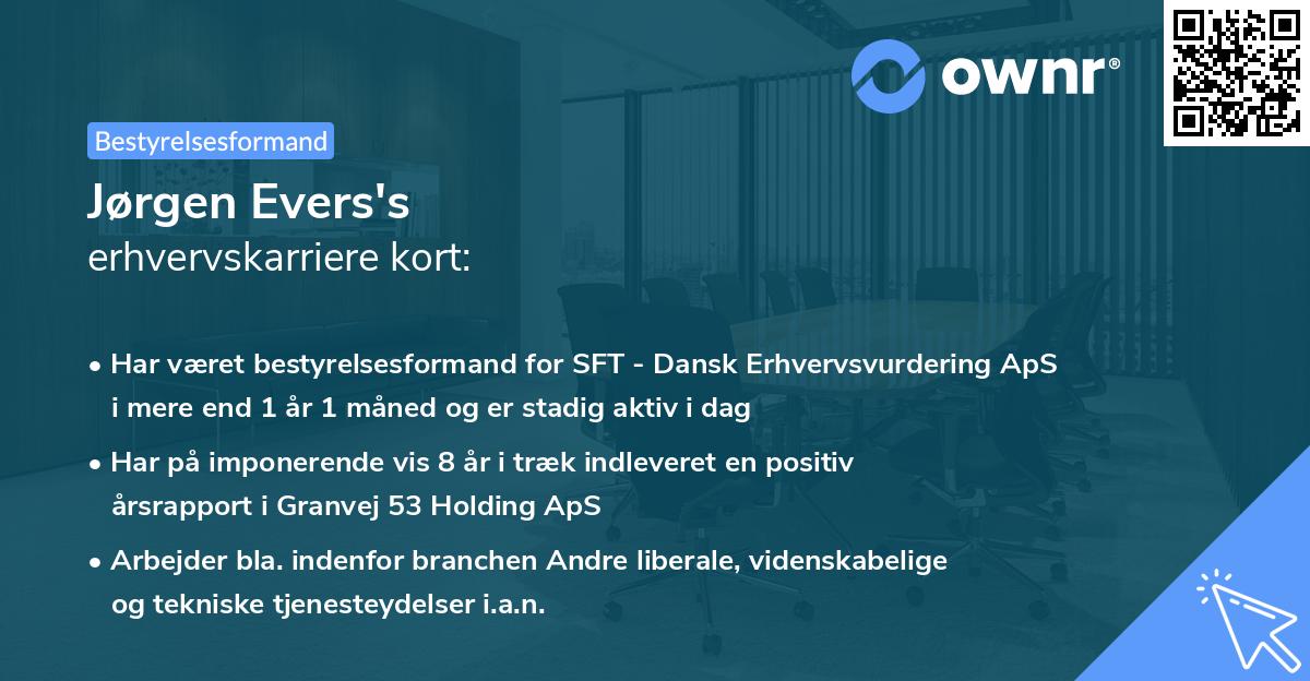 Jørgen Evers's erhvervskarriere kort