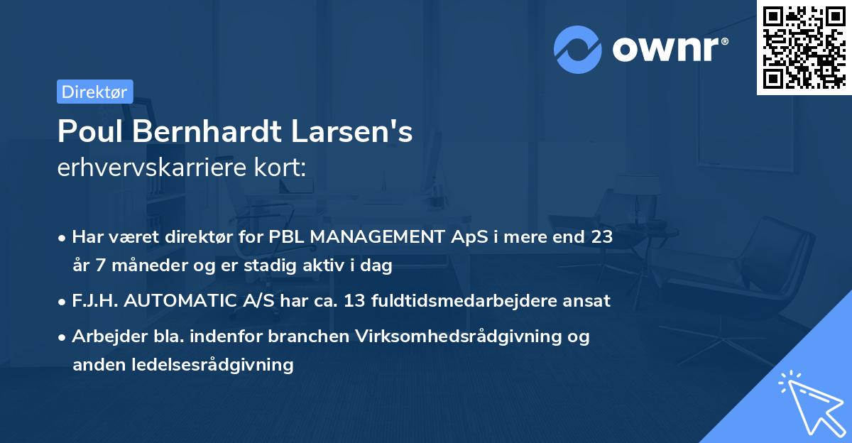 Poul Bernhardt Larsen's erhvervskarriere kort