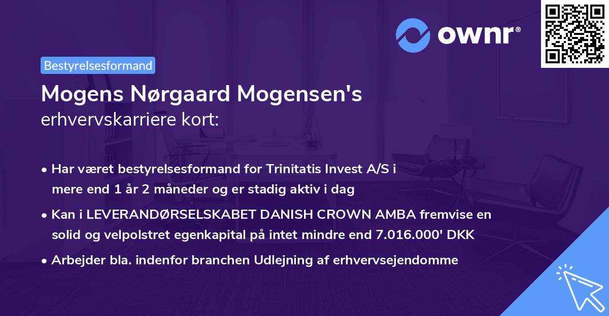 Mogens Nørgaard Mogensen's erhvervskarriere kort