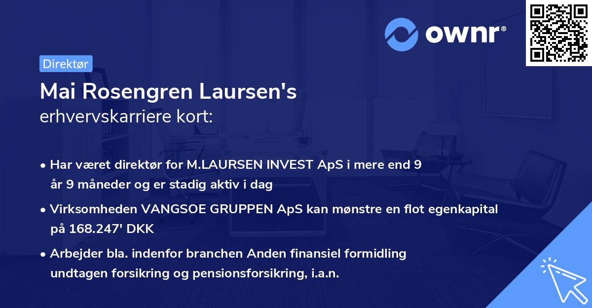 Mai Rosengren Laursen's erhvervskarriere kort