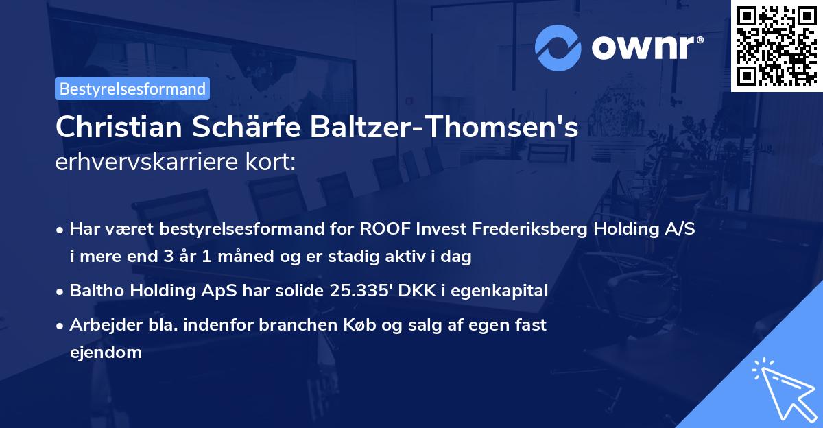 Christian Schärfe Baltzer-Thomsen's erhvervskarriere kort